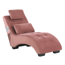 Chaise Longue SIMORRE with Built-In Bluetooth Speaker Velvet Pastel Pink