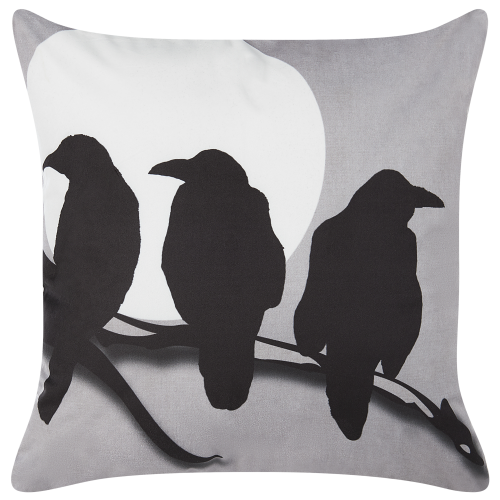 Beliani Throw Cushion ORADEA 45 x 45 cm Velvet Grey Animal Pattern