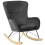 Beliani Rocking Chair ELLAN Velvet Black 1