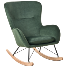 Rocking Chair ELLAN Velvet Dark Green