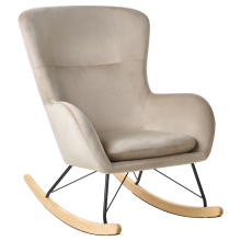 Rocking Chair ELLAN Velvet Beige
