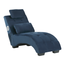 Chaise Longue SIMORRE with Built-In Bluetooth Speaker Velvet Dark Blue