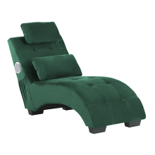 Chaise Longue SIMORRE with Built-In Bluetooth Speaker Velvet Emerald Green