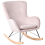 Beliani Rocking Chair ELLAN Velvet Pink 1