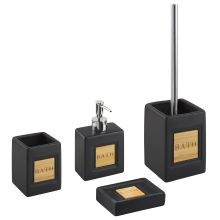 4-Piece Bathroom Accessories Set KOUROU Ceramic Black