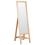 Beliani Standing Mirror with Shelf LUISANT 145 cm Pine Wood Light Brown 1