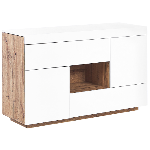 Beliani Home Office Desk 2 Door Sideboard GORAN White