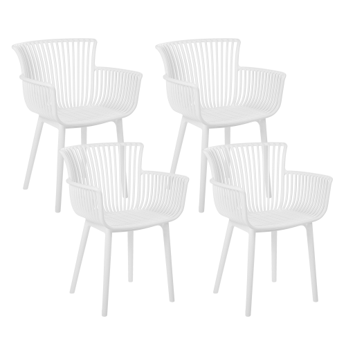 Beliani Set of 4 Garden Chairs PESARO White