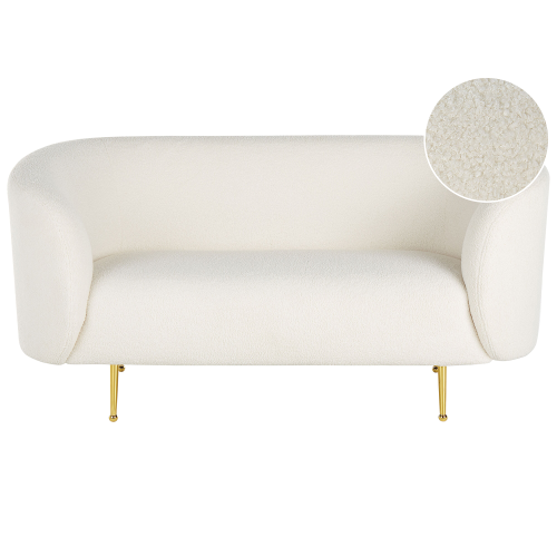Beliani Sofa 2 Seater LOEN Boucle White