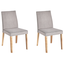 Set of 2 Dining Chairs PHOLA Fabric Grey