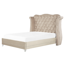 Bed Velvet AYETTE 160 x 200 cm (EU King Size) Beige