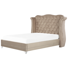 Bed Velvet AYETTE 180 x 200 cm (EU Super King) Taupe
