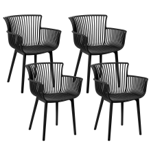 Set of 4 Garden Chairs PESARO Black