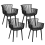 Beliani Set of 4 Garden Chairs PESARO Black 1