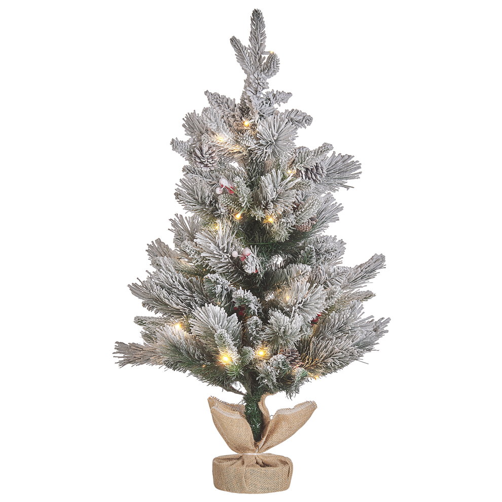 Photos - Garden & Outdoor Decoration Beliani Artificial Snowy Christmas Tree LED MALIGNE 90 cm White White,Green 