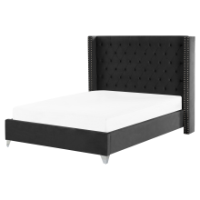 Bed Velvet LUBBON 160 x 200 cm (EU King Size) Black