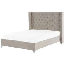 Bed Velvet LUBBON 180 x 200 cm (EU Super King) Light Grey