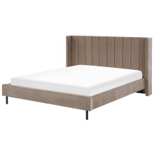 Bed Velvet VILLETTE 180 x 200 cm (EU Super King) Taupe