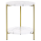 Beliani Side Table REVA White Marble 1