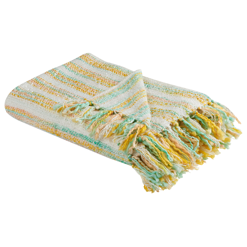 Photos - Duvet Beliani Blanket NUWAR Fabric 130 x 170 cm Yellow Green,Yellow 