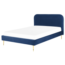 Bed Velvet FLAYAT 140 x 200 cm (EU Double) Navy Blue