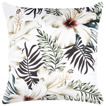 Throw Cushion OKRA 45 x 45 cm Velvet Multicolour Plant Pattern