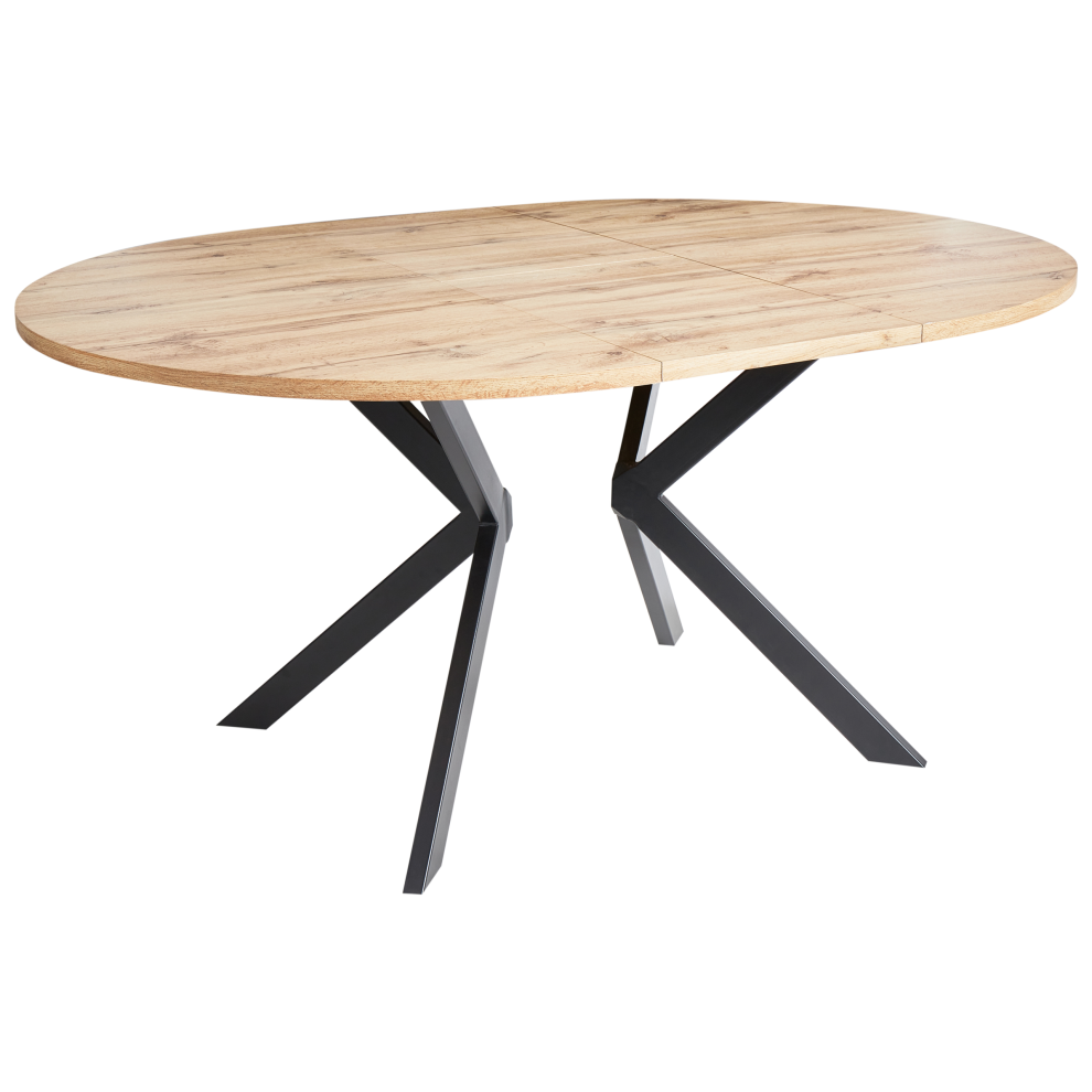 Beliani Extending Dining Table Carlea Light Brown 120/160 Cm 120 Cm