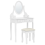 Beliani Dressing Table with Mirror and Stool GALAXIE White 1