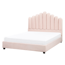 Bed Velvet VINCENNES 140 x 200 cm (EU Double) Pastel Pink
