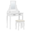 Beliani Dressing Table with Mirror and Stool RAYON White 1