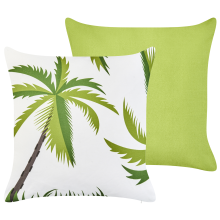 Set of 2 Outdoor Cushions SEASIDE Plant Pattern 45 x 45 cm Green