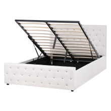 Ottoman Bed AMIENS Fabric Beige 140 x 200 cm (EU Double)