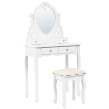 Dressing Table with Mirror and Stool DIVA White