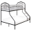 Beliani Bunk Bed Metal CHAMONIX 90/140 x 200 cm Black 1