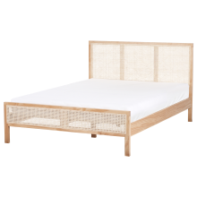 Bed Pine Wood SALERNAS 140 x 200 cm (EU Double) Light Brown