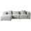 Beliani Corner Sofa 3 Seater DOLVA Fabric Light Grey Right Hand 1