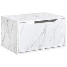 Wall Mounted Vanity Unit PETROLINA 60 cm White Marble