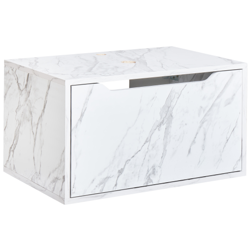 Beliani Wall Mounted Vanity Unit PETROLINA 60 cm White Marble