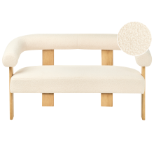Sofa 2 Seater ILBRO Boucle Off-White/ Light Brown