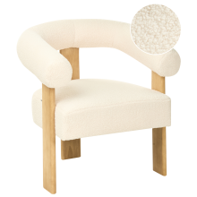 Armchair ILBRO Boucle Off-White/ Light Brown