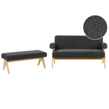 Living Room Set TAMRE Boucle Black/ Light Brown