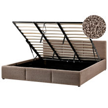 Ottoman Bed BOUSSE Boucle Taupe 180 x 200 cm (EU Super King)