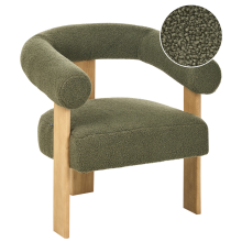 Armchair ILBRO Boucle Green/ Light Brown