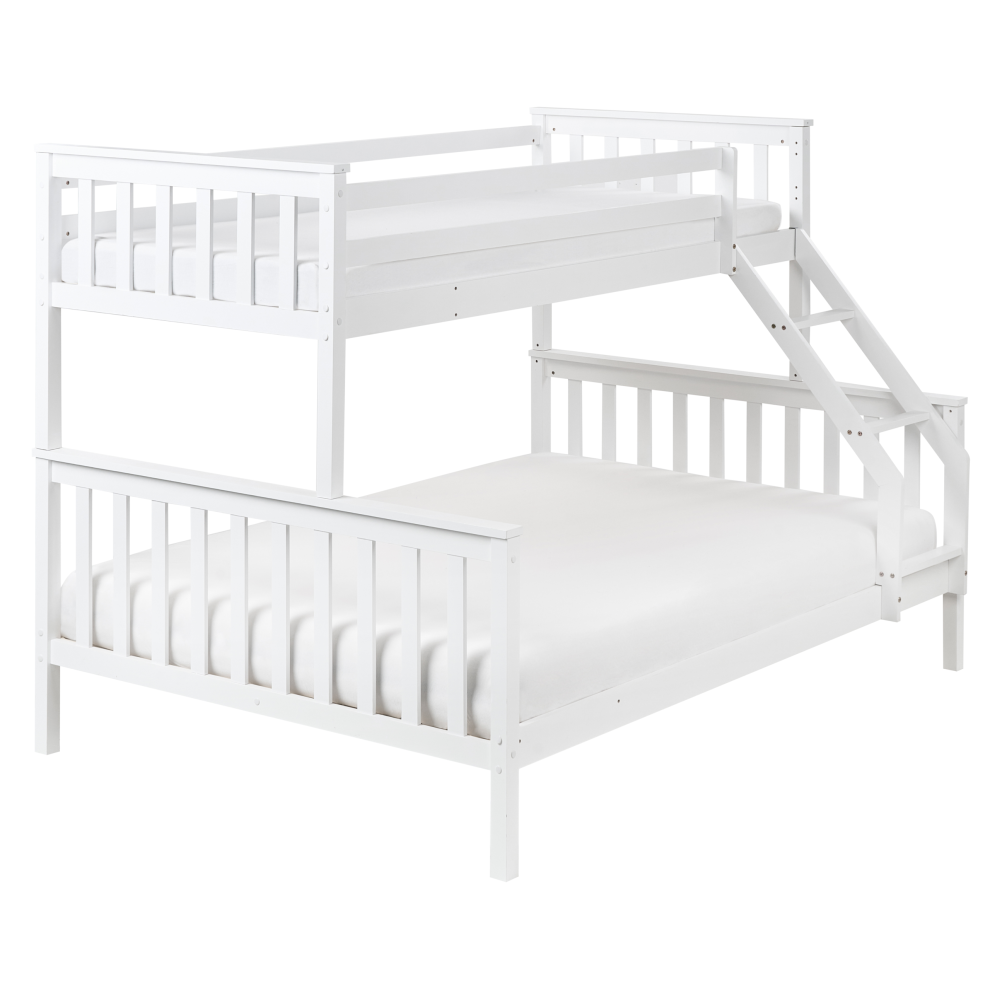 Photos - Bed Frame Beliani Bunk Bed Pine Wood BIERNE 90/140 x 200 cm White 