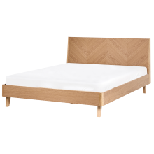 Bed WIZERNES 140 x 200 cm (EU Double) Light Oak