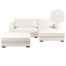 Corner Sofa RENDERS with Ottoman Boucle Off-White Left Hand