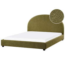 Bed Boucle VAUCLUSE 160 x 200 cm (EU King Size) Olive Green