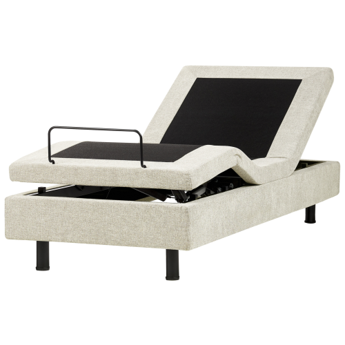 Beliani Adjustable Bed without Headboard Fabric CASTELLAN 80 x 200 cm (EU Small Single) Beige