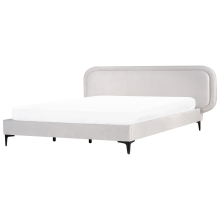 Bed Velvet SUZETTE 180 x 200 cm (EU Super King) Light Grey