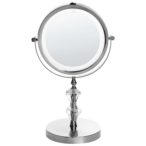 Beliani Makeup Mirror LED LAON Silver